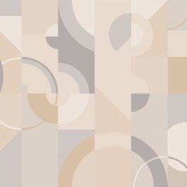 Флизелиновые обои "Memphis" арт.D7 002 из коллекции Bon Voyage, Milassa с крупным геометрическим рисунком в стиле хай-тек в бежево-сером исполнении
